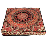 Oversize Elephant Mandala Floor Cushion Starry Night Indian Poufs Ottoman Covers-Jaipur Handloom