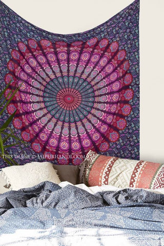 pink and purple mandala tapestry cheap dorm room poster tapestries-Jaipur Handloom