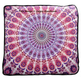 pink mandala square floor cushion indian cotton floor pillow square 35"-Jaipur Handloom