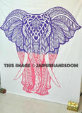 purple elephant tapestry cute elephant bedspread bohemian beach towels-Jaipur Handloom