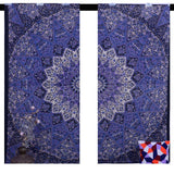 Purple Mandala Door Curtains Set Indian Tapestry Window Treatment Drapes-Jaipur Handloom