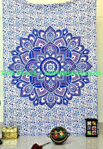 purple mandala tapestry large hippie tapestries twin blanket for dorm room-Jaipur Handloom