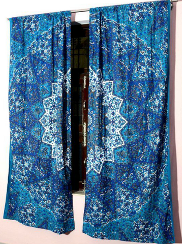 star mandala window curtains door drapes bohemian window hanging-Jaipur Handloom