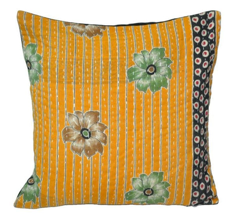 tribal ethnic vintage kantha cushion cover boho bedroom pillows 16" - 29-S-Jaipur Handloom