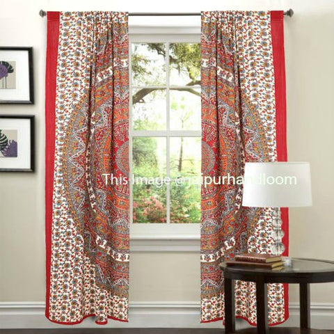 trippy dorm room curtains bohemian mandala 2 panel window curtains-Jaipur Handloom