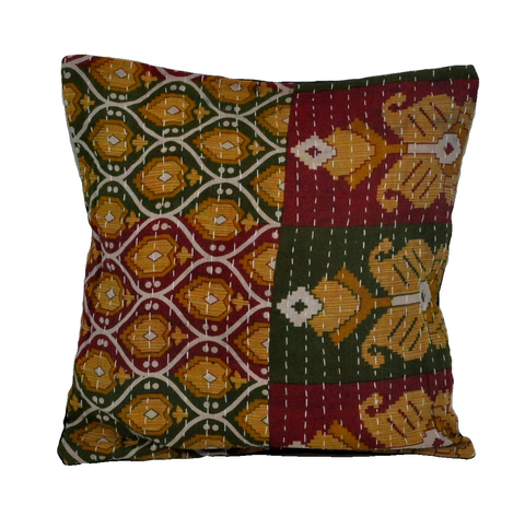 vintage sari kantha throw pillows for couch boho dining chair cushions