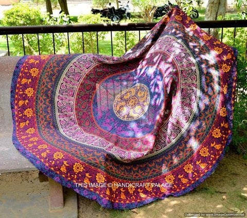 wholesale round mandala beach throws popular round mandala tapestry sofa cover-Jaipur Handloom