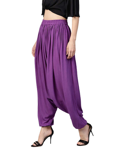 Purple women pants, Harem Pants, yoga meditation pants, jumpsuit