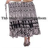 women rapron skirts women clothing mandala print dress Tea & Casual Dresses wrap around midi skirt-Jaipur Handloom