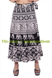 women rapron skirts women clothing mandala print dress Tea & Casual Dresses wrap around midi skirt-Jaipur Handloom