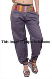 womens pants with zipper pockets bohemian yoga pants-Jaipur Handloom