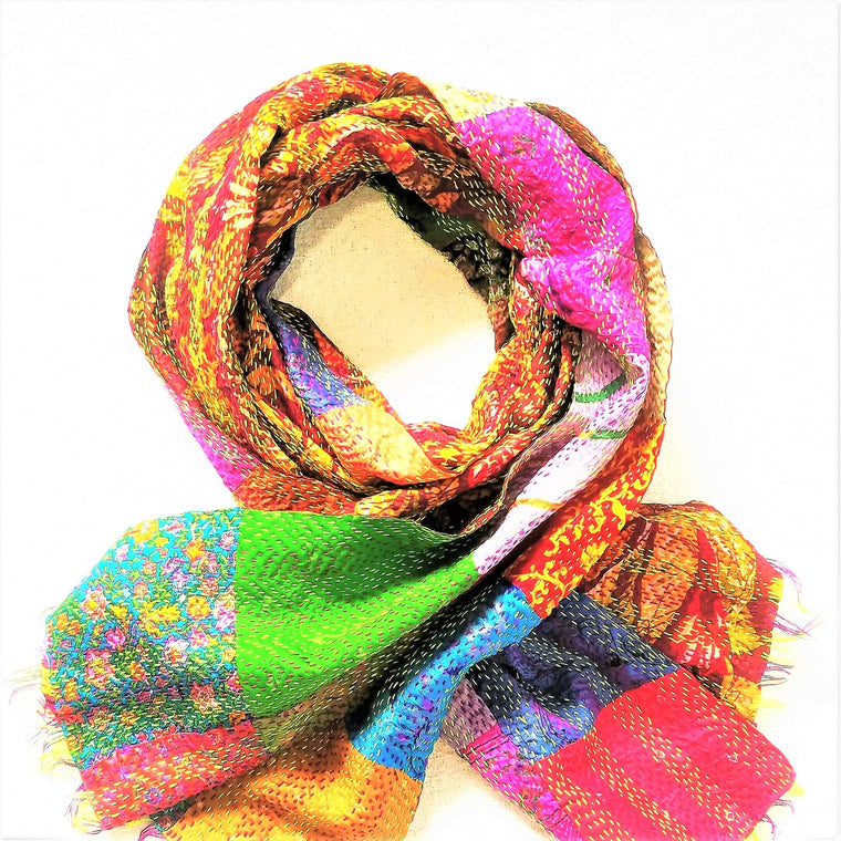 Timeless Elegance: The Artistry of Kantha Scarf by Jaipur Handloom