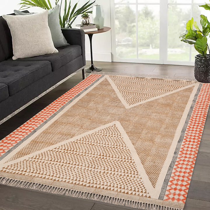 BLOCK PRINT RUNNERS & RUGS - HAND PRINTED ON COTTON DHURRIES