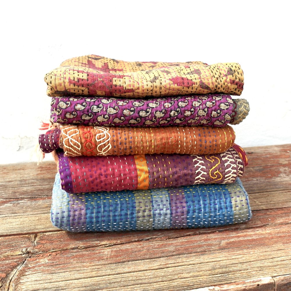 Vintage Kantha Quilts Summer Sale Now On at Jaipur Handloom