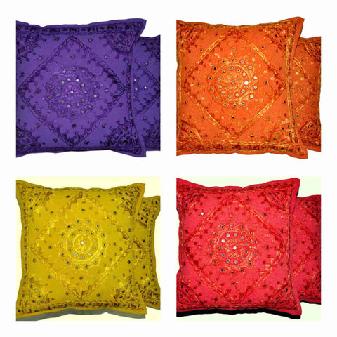 Indian Mirror Embroidery Pillows