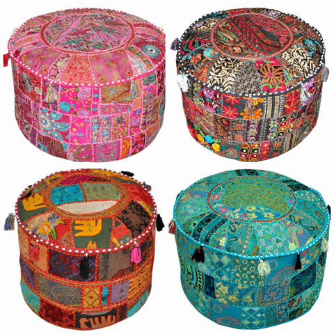 Indian Bohemian Poufs Ottomans