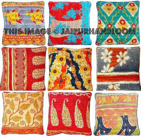 Vintage Kantha Pillows | 16X16 inches