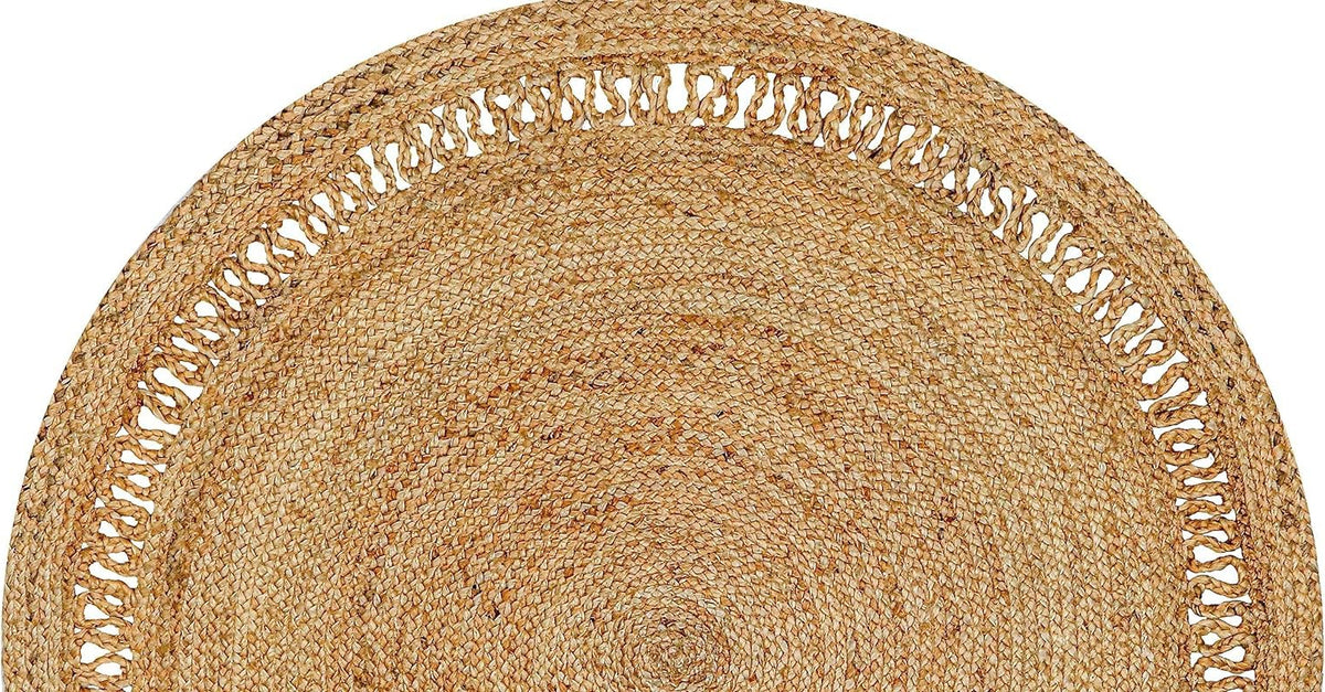 Half Circle Jute Rug, Natural Half Moon Doormat for Entryway or Kitchen Door