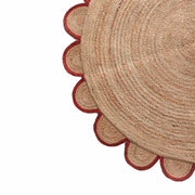 Half Moon Scalloped Doormat for Front Door, Half Circle Round Rug, Welcome Doormat