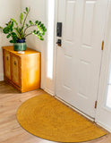 Yellow Jute Doormat for Front Door, Half Round Jute Rug, Half Moon Welcome Doormat