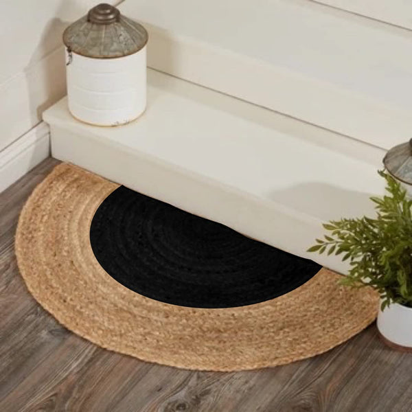 Braided Half Moon Doormat, Half Circle Jute Rug, Half Round Jute Rug