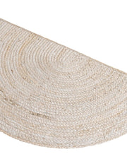 Off White/Ivory Jute Doormat/Entryway Rug, Half Circle Jute Rug, White Jute Welcome Doormat