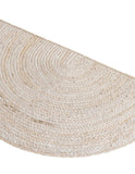 Off White/Ivory Jute Doormat/Entryway Rug, Half Circle Jute Rug, White Jute Welcome Doormat