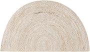 Off White/Ivory Jute Doormat/Entryway Rug, Half Circle Jute Rug, White Jute Welcome Doormat