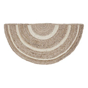 Natural Fiber Entryway Rug for Foyer and Front Door, Half Circle Round Doormat/Bath Mat