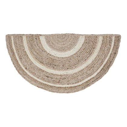 Natural Fiber Entryway Rug for Foyer and Front Door, Half Circle Round Doormat/Bath Mat