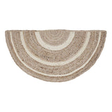 Natural Fiber Entryway Rug for Foyer and Front Door, Half Circle Round Doormat/Bath Mat