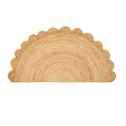 Half Round Scalloped Entryway Rug for Front Doom, Half Moon Scalloped Rug Doormat