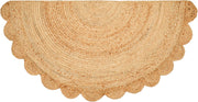 Half Round Scalloped Entryway Rug for Front Doom, Half Moon Scalloped Rug Doormat