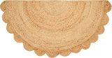 Half Round Scalloped Entryway Rug for Front Doom, Half Moon Scalloped Rug Doormat
