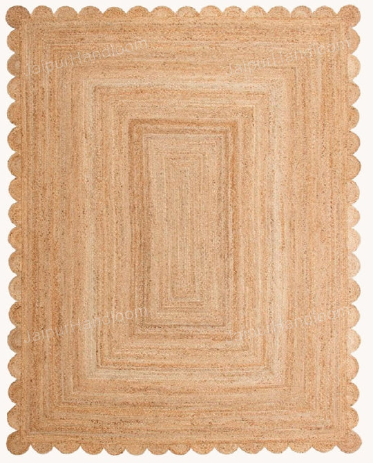 10X14 Jute Scalloped Rug Sisal Carpet Scalloped Runner Seagrass Doormat