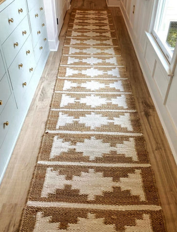 Braided Jute Runner for Hallway Entryway Custom Size Stair Runner Carpet