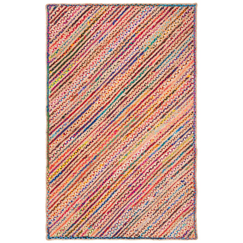 Braided Cotton Rug, Handwoven Area Rug, Cotton Jute Rug, Soft Doormat