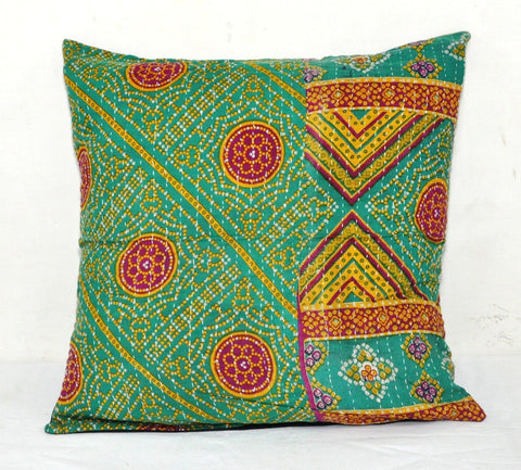 16" Tropicana sofa cushions and pillows indian kantha throw pillow covers