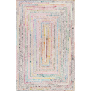 Heavy Duty Braided Rug, Multicolor Cotton Rug, Handwoven Cotton Rug, Chindi Rug