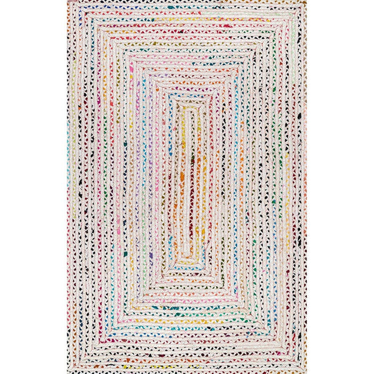 Heavy Duty Braided Rug, Multicolor Cotton Rug, Handwoven Cotton Rug, Chindi Rug