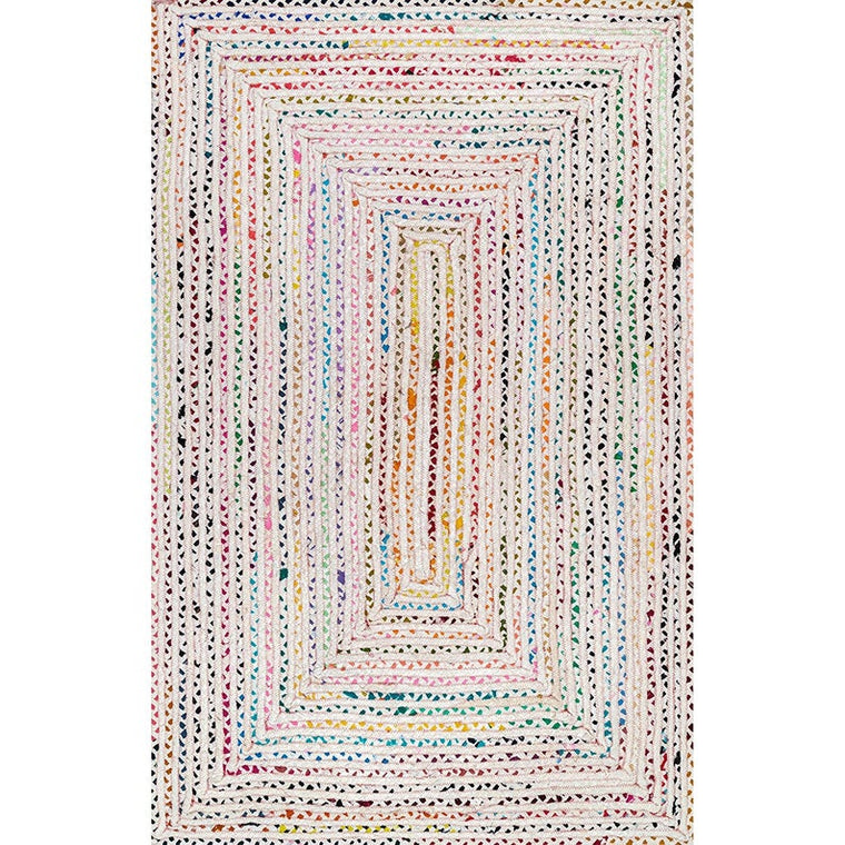 Heavy Duty Braided Rug, Multicolor Cotton Rug, Handwoven Cotton Rug, Chindi Rug
