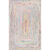 Heavy Duty Braided Rug, Multicolor Cotton Rug, Handwoven Cotton Rug, Chindi Rug