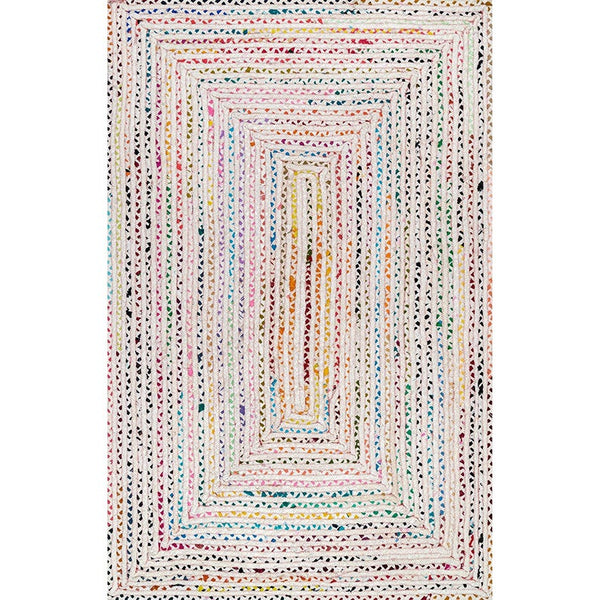 Heavy Duty Braided Rug, Multicolor Cotton Rug, Handwoven Cotton Rug, Chindi Rug