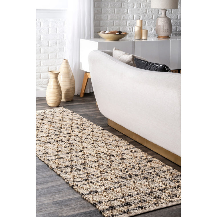 Loomed Jute Runner for Hallway, Natural Fiber Runner, Runner Rug for Kitchen