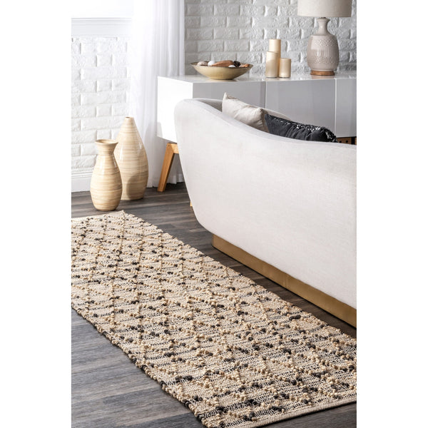 Loomed Jute Runner for Hallway, Natural Fiber Runner, Runner Rug for Kitchen