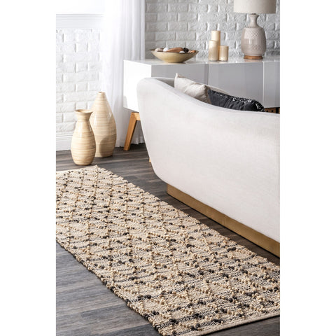 Loomed Jute Runner for Hallway, Natural Fiber Runner, Runner Rug for Kitchen