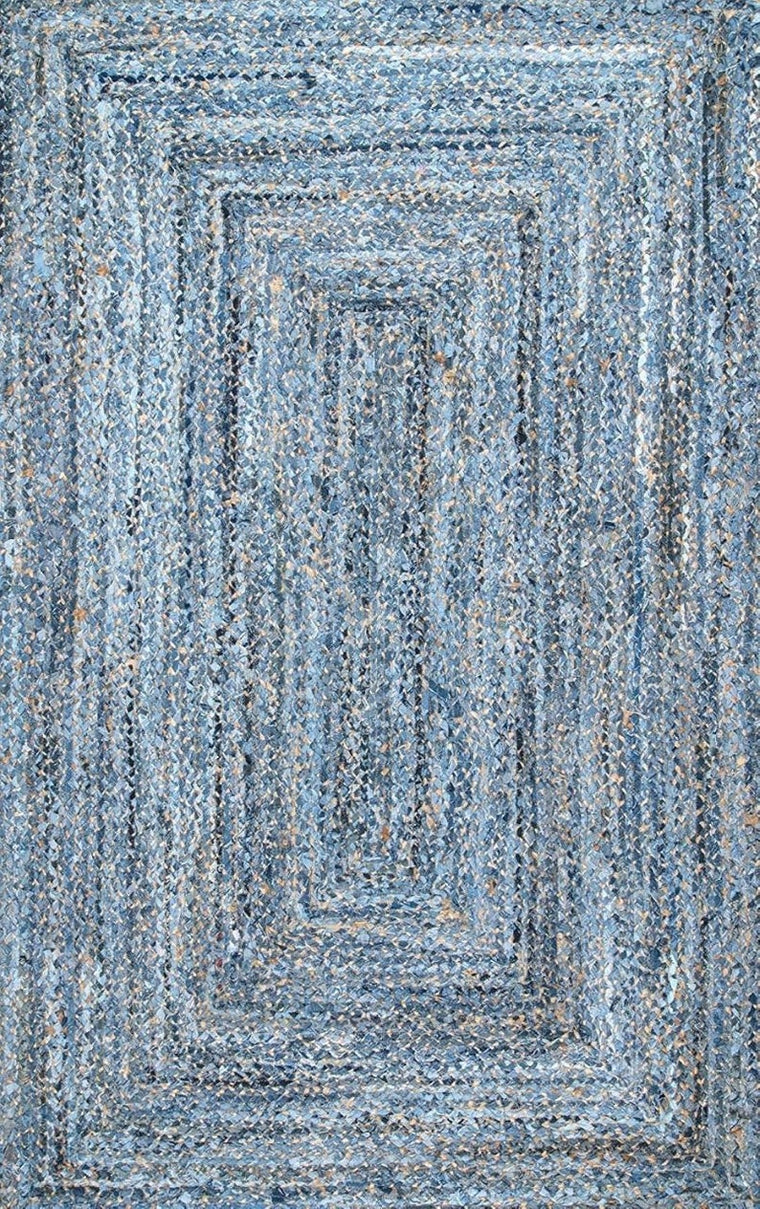 Heavy Duty Rug for Living Room, Natural Fiber Rug, Denim Jute Rug Carpet