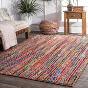 Braided Cotton Rug, Cotton Jute Rug, Handwoven Cotton Rug, Natural Fiber Rug
