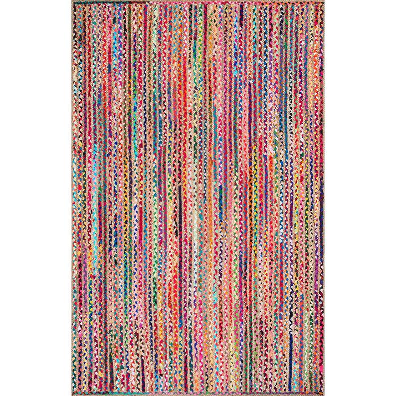 Braided Cotton Rug, Cotton Jute Rug, Handwoven Cotton Rug, Natural Fiber Rug