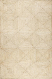 Off White Jute Area Rug 5'x7' Box Design Braided Jute Rug for Living Room Hemp Hallway Rug